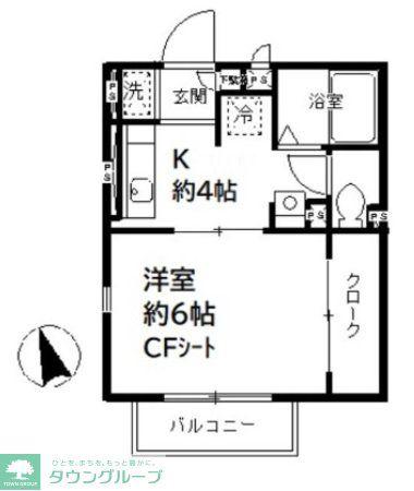 ハイムツインズ(1K/2階)の間取り写真