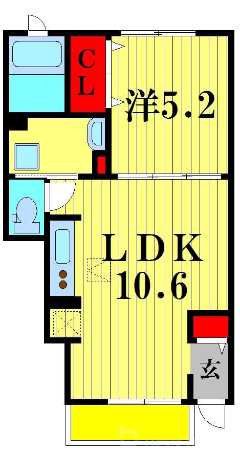 ノーブル フォレスト(1LDK/1階)の間取り写真