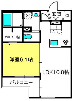 ルオターレ浦和常盤(1LDK/2階)の間取り写真
