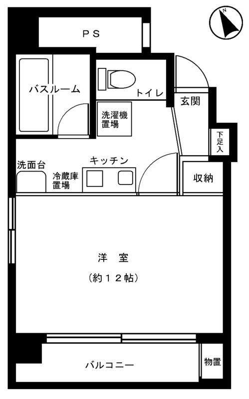 寿ビル(1K/6階)の間取り写真