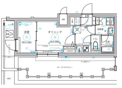 LE A横濱上星川(1DK/5階)の間取り写真
