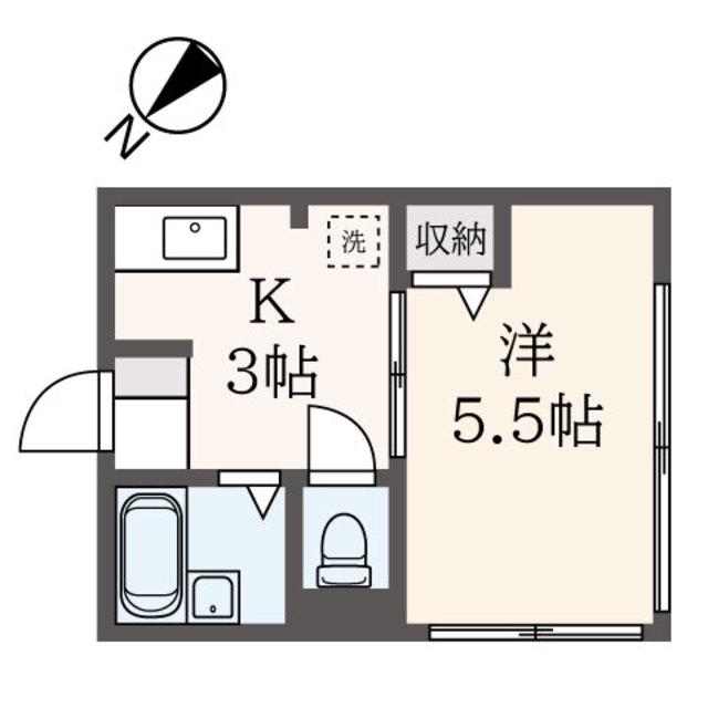 カーサブランカ(1K/1階)の間取り写真