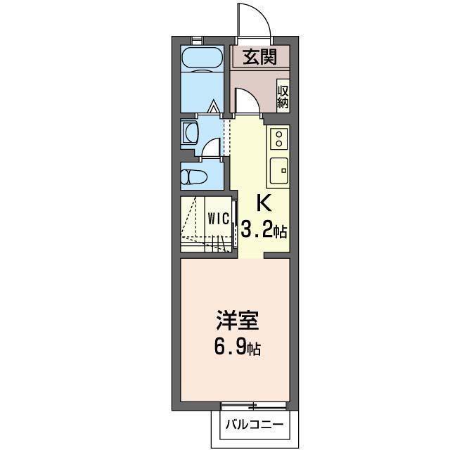 エクセレンス柏尾(1K/1階)の間取り写真