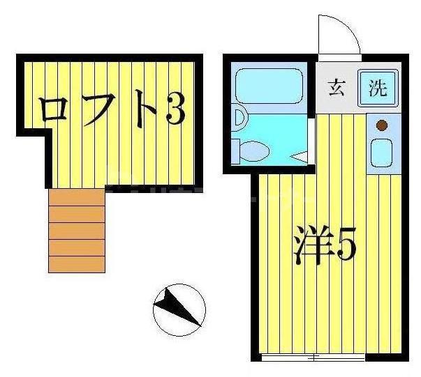シャンテ青砥(ワンルーム/2階)の間取り写真