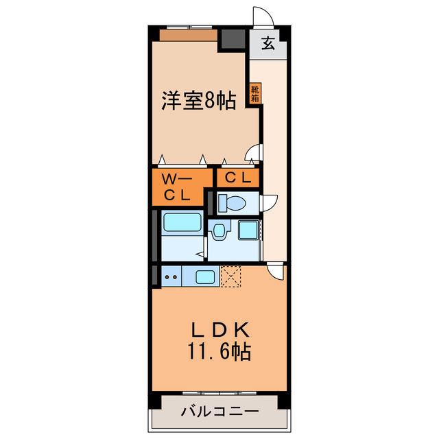 クレモンティーヌ(1LDK/2階)の間取り写真