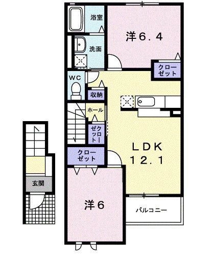 京王井の頭線 三鷹台駅 徒歩9分 2階建 築17年(2LDK/2階)の間取り写真