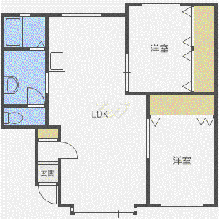 ミレニアム西館(2LDK/1階)の間取り写真