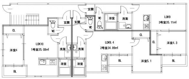 LA ALBA(1LDK/2階)の間取り写真