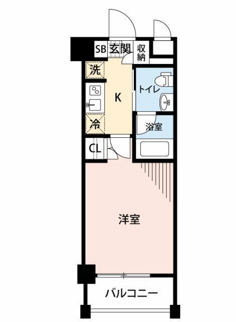 FORTIS大森(1K/6階)の間取り写真