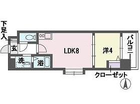 アミューゼ博多(1LDK/10階)の間取り写真
