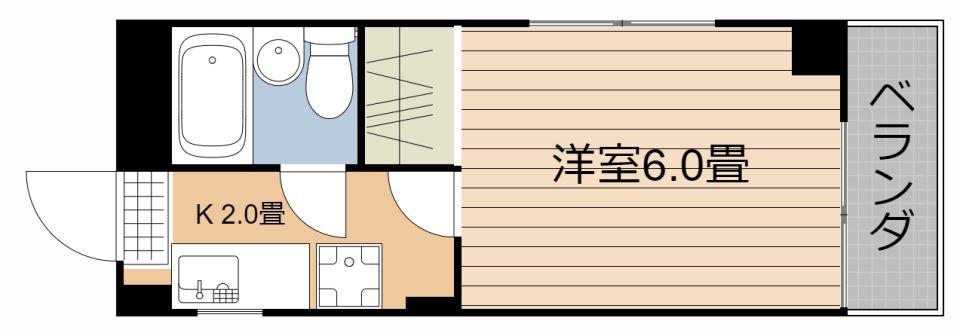 東ビル(1K/3階)の間取り写真