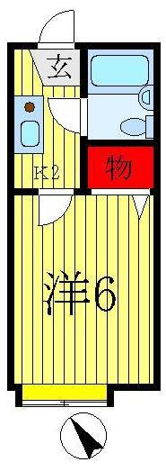 パストラル松戸(1K/2階)の間取り写真