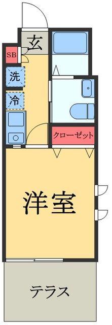 クラスタージュ王子台(1K/1階)の間取り写真