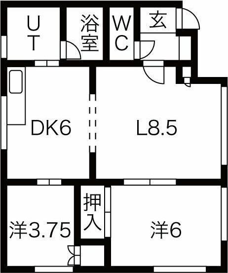 コーポ奥山(2LDK/2階)の間取り写真