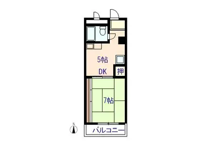 第7内海プレジデントマンション(1DK/3階)の間取り写真