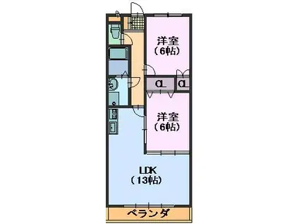 CASA・A(2LDK/1階)の間取り写真