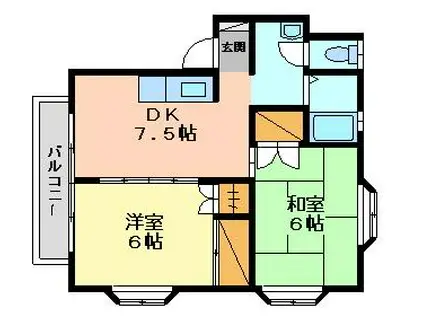 フローラ大塚 I(2DK/1階)の間取り写真