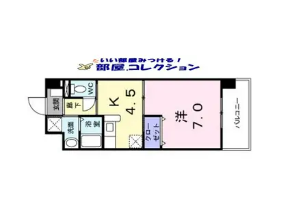 エヴァーグリーンN(1K/6階)の間取り写真