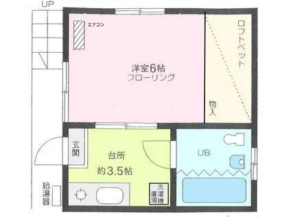 コーポシャイン(1K/2階)の間取り写真