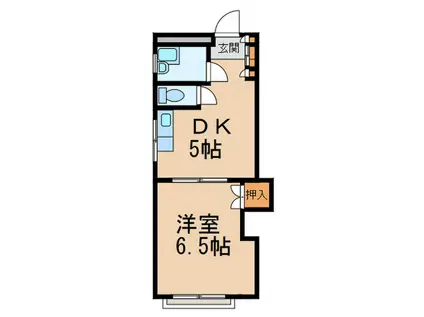 文字マンション(1DK/3階)の間取り写真