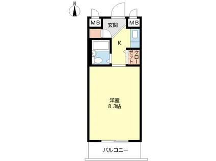 ジョイフル名古屋駅前(1K/8階)の間取り写真