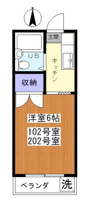 プチセゾン(1K/1階)の間取り写真