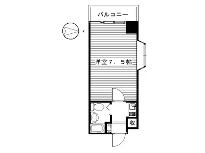 ライオンズマンション高崎田町(1K/6階)の間取り写真
