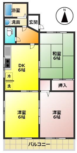ヴィラ松澤(3DK/3階)の間取り写真