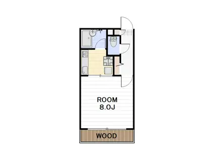 プリモ川曲(1K/2階)の間取り写真