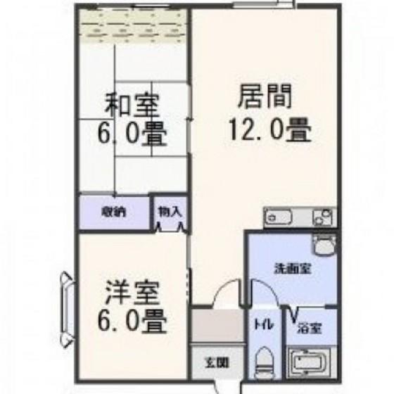 メゾンドピュアA棟(2LDK/1階)の間取り写真
