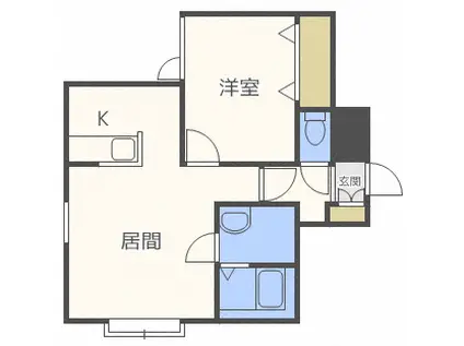 サクシードランド(1LDK/2階)の間取り写真