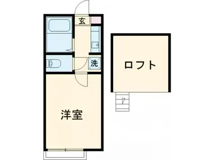 ネストリバーサイドKITAGAWA(1K/1階)の間取り写真