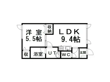 ウェルカムサトウ2(1LDK/1階)の間取り写真