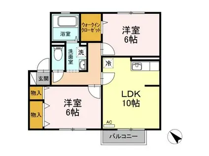 ステラ I(2LDK/2階)の間取り写真