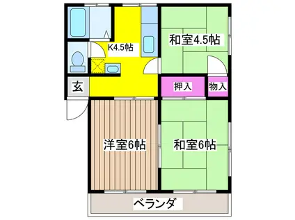 メゾン第一(3K/2階)の間取り写真