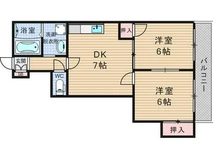 ライフステージヨシダ(2DK/7階)の間取り写真