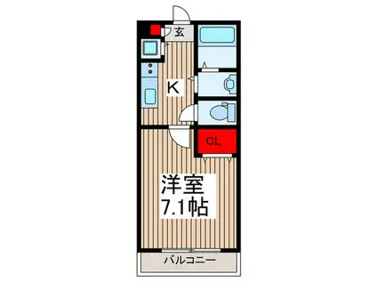 パセオ鈴谷(1K/2階)の間取り写真