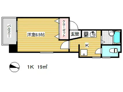 カーサティーエム(1K/2階)の間取り写真