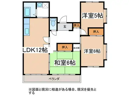ペイサージュ沢村(3LDK/2階)の間取り写真