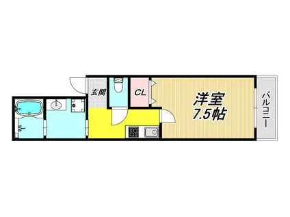 フジパレス阪急園田駅東II番館(1K/2階)の間取り写真
