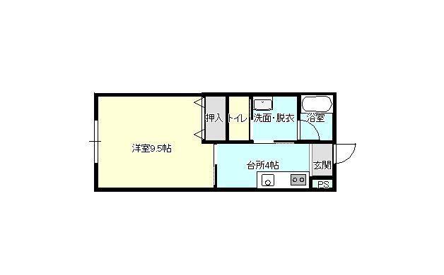 オンリー イン ザ フロント B棟(1K/2階)の間取り写真