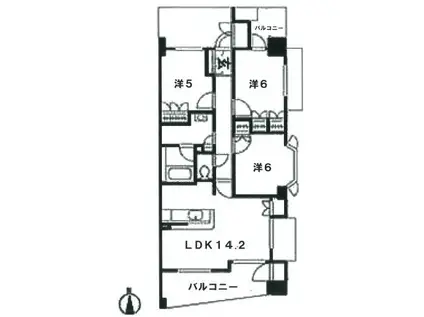 Dグラフォート本厚木コアレジデンス(3LDK/6階)の間取り写真