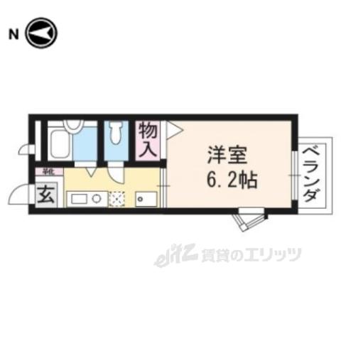 グリーンキャンパス北白川(1K/1階)の間取り写真