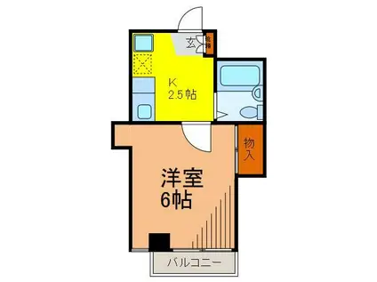 カーサすみれ(1K/2階)の間取り写真