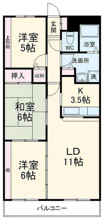 フォレストヒルズ磯子 6階階 間取り