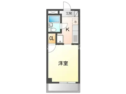 祥福マンション和泉(ワンルーム/4階)の間取り写真