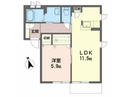 シャーメゾン・セーヌ(1LDK/1階)の間取り写真
