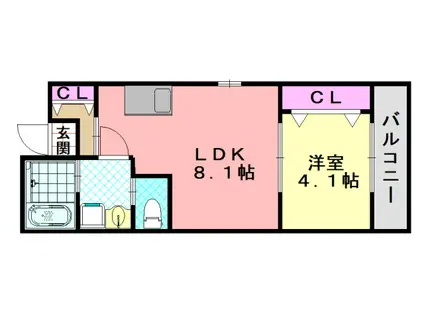 H-MAISON大蓮南I(1LDK/3階)の間取り写真