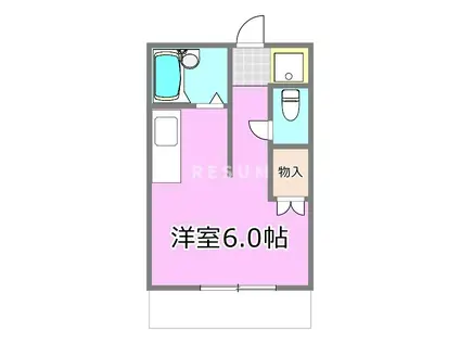 YKハウス小仲台(ワンルーム/1階)の間取り写真