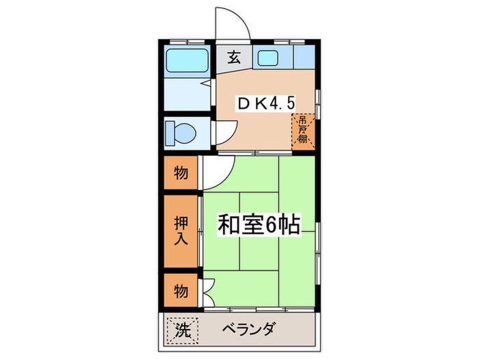 第三ふじみ荘(1DK/2階)の間取り写真